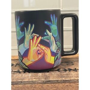 Starbucks 2021 Artist Series ASL American Sign Language Mug 12oz Matte Black Cup
